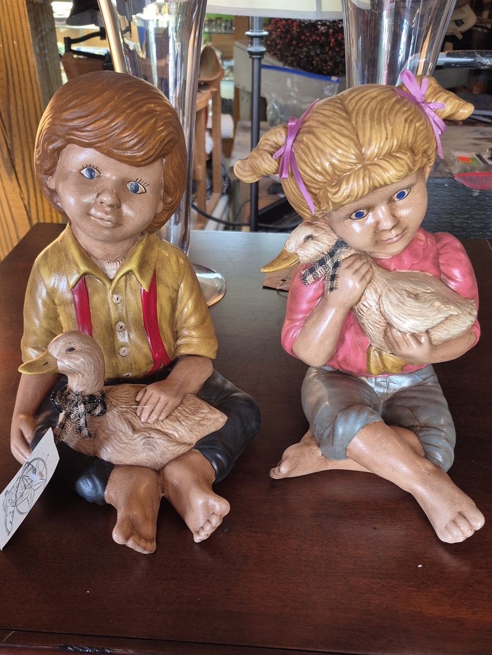 Vintage 70's Girl And Boy Figurines